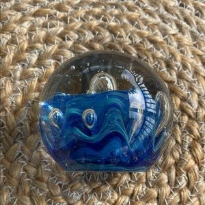 Blue Glass Paperweight